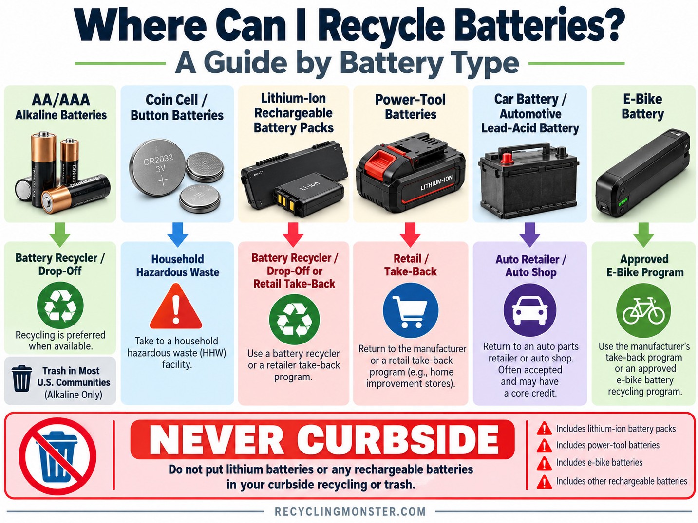 Where Can I Recycle Batteries? A Guide by Battery Type