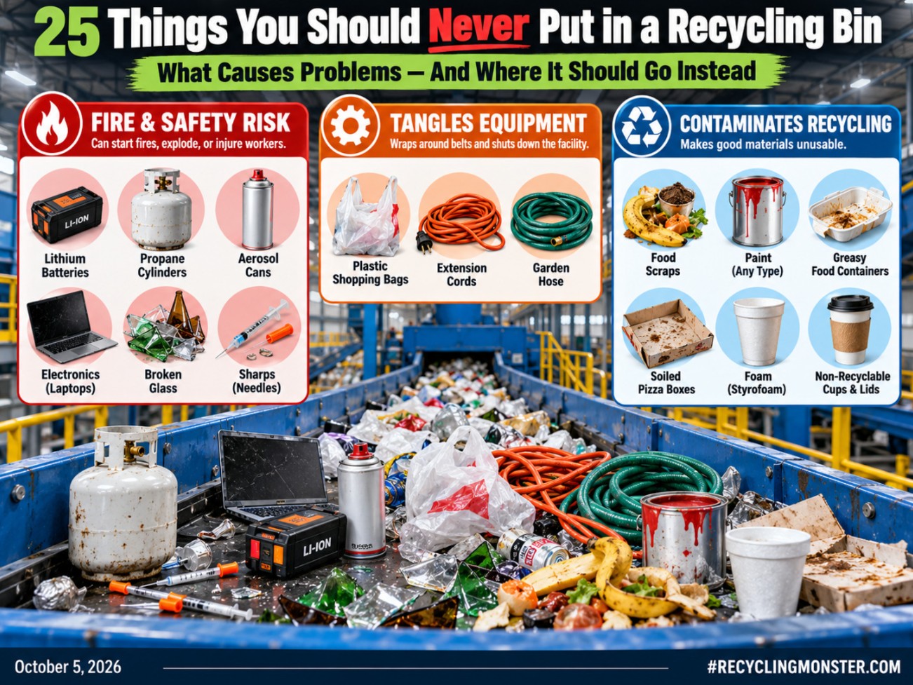 25 Things You Should Never Put in a Recycling Bin